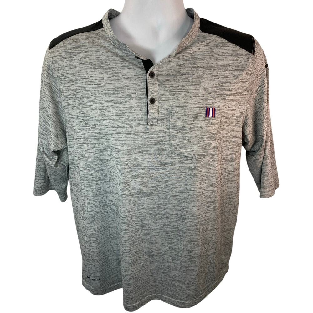 Nike Henley T Shirt Mens Medium Florida Gators Gray Heathered Dri Fit